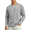 thumbnail image 2 of Crewneck Sweatshirt Men Casual Long Sleeve Pullover Shirts Fall Lightweight Quick Drying Regular Fit Athletic T-Shirts Gray 3XL, 2 of 4