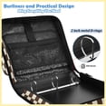 thumbnail image 4 of Zipper Binder with Shoulder Strap 2 inch 3 Ring Waterproof File Folder Organizer Bag 500 Sheet Brown and Cream Checkered, 4 of 8