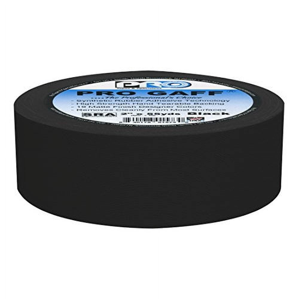 Pro Gaff Gaffers Tape 1 and 2 inch widths, 17 colors available, 2 inch, Black