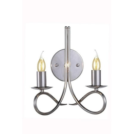 Lyndon Furniture New Product Elegant Lighting & Furniture The Lyndon Collection 2 Light Finest Crystal Wall Lighting in Polished Nickel Finish 1452W9PN Sold By VaasuHomes ()