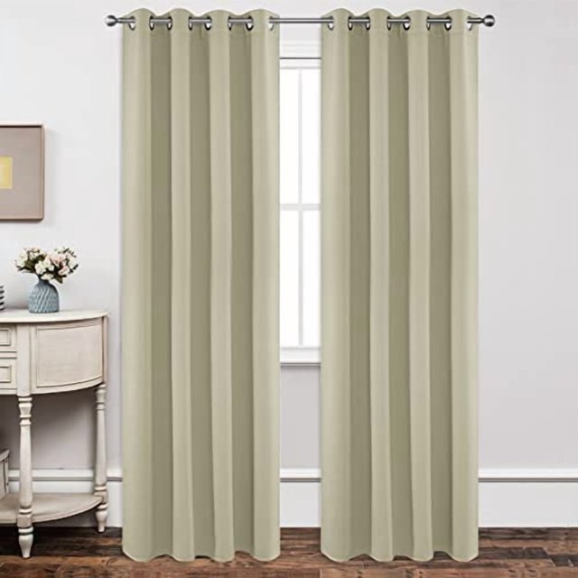 Juego de cortinas opacas Joydeco de 304 cm de longitud, 2 paneles, color burdeos