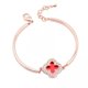 thumbnail image 2 of Pulsera de trébol de cuatro hojas con flores, pulsera de cristal coreano, joyería para mujer, reloj de hechizo, regalo, hierba roja dorada, 2 of 2
