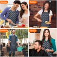 thumbnail image 4 of Dark Blue Christmas Gingerbread Apron-Garden Aprons for Women with Pockets-Cotton Linen Waterproof Kitchen Cooking Gardening Aprons Adjustable for Kitchen,Cooking,BBQ and Salon 32"x27", 4 of 7