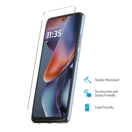 duraglass tempered glass screen protector with quick installation tray for motorola moto g (2025)
