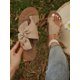 thumbnail image 1 of Flat Heel Open Toe Fashionable Black Embroidery Slippers For Casual Occasions, 1 of 4
