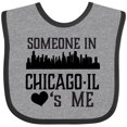 thumbnail image 3 of Inktastic Chicago Illinois Someone Loves Me Skyline Boys or Girls Baby Bib, 3 of 4