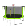 thumbnail image 2 of 12FT Trampoline Green for Kids & Adults with Basketball Hoop and Ball ,Recreational Trampolines with Safety Enclosure for Back Yard Outdoor, 2 of 8