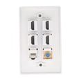thumbnail image 3 of Ethernet Wall Plate, 6 Ports HD Multimedia Interface CAT6 TV F Head Ethernet Wall Plate For Wall Mounted HDTVs, Streaming Video Players, Projectors, Computers, 3 of 8