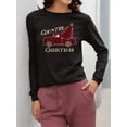 thumbnail image 2 of Country Christmas Plaid Truck Women's Long Sleeve, 2 of 4