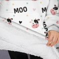 thumbnail image 3 of Oversized Wearable Blanket Hoodie,White Cow Colorful Moo Pattern Sherpa Blanket Hoodie with Super Pockets,Super Warm Fuzzy Pullover for Women & Men, 3 of 6