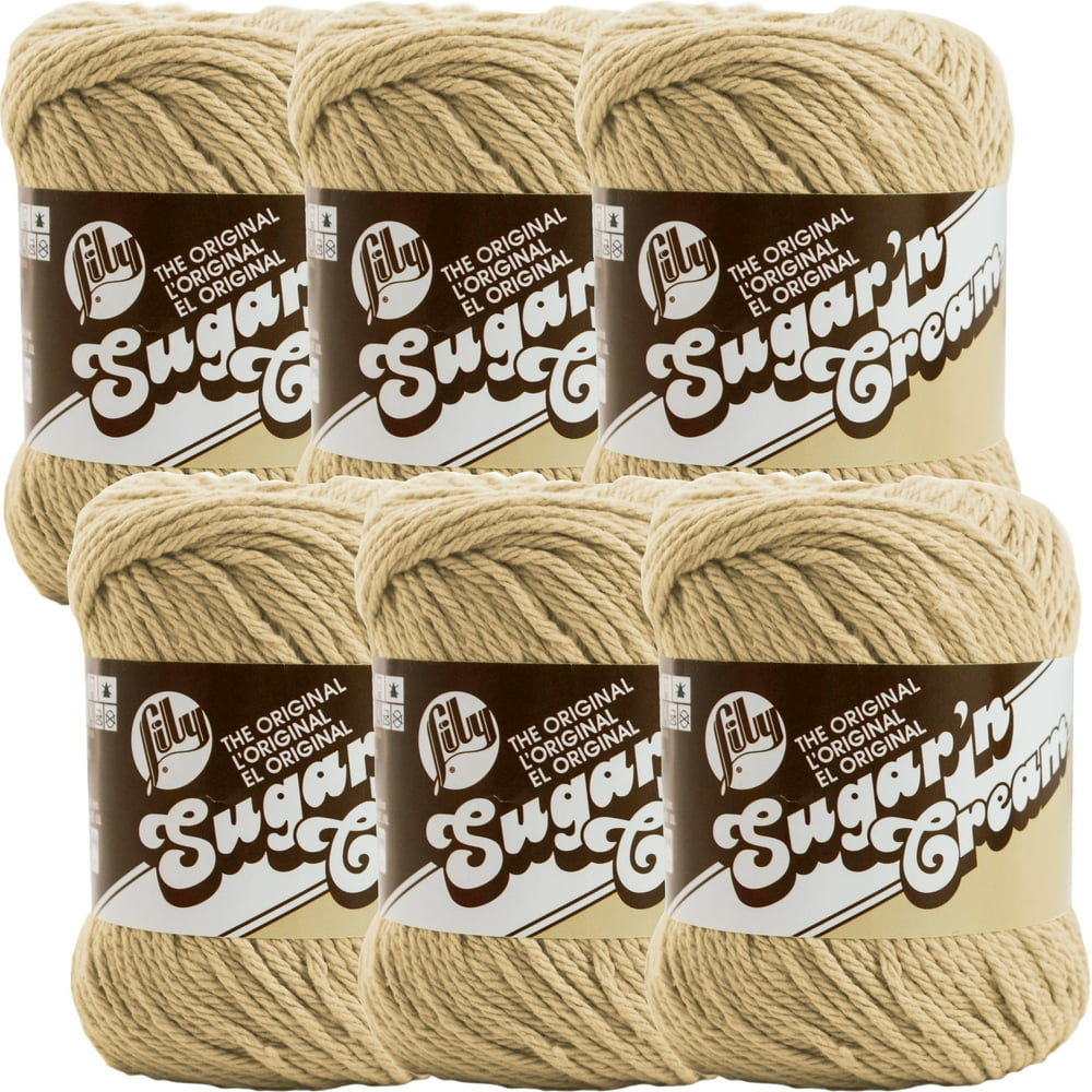 Lily Sugar'n Cream Yarn SolidsJute, Multipack Of 6