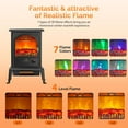 thumbnail image 3 of Enyopro Freestanding Electric Fireplace Heater, Three-door Glass 3D Flame Fireplace with Remote Control, 1500W Fireplace Stove with 12H Timer for Indoor Use, 3 of 9