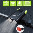 thumbnail image 1 of Juego de luces delanteras y traseras para bicicletas de 800 lúmenes, luces delanteras y traseras traseras, lámpara de bicicleta recargable por USB, - Verde 2 Macarena luces de bicicleta delanteras traseras, 1 of 8