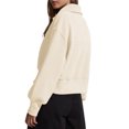 thumbnail image 5 of XFLWAM Women's Casual Half Zip Sweatshirts Long Sleeve Solid Color Cropped Pullover Jackets Fall Solid Color Coats Beige S, 5 of 8