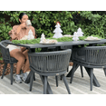 thumbnail image 3 of PURPLE LEAF 7 Pieces Patio Dining Set, Rectangular Aluminum Outdoor Table and 6 Wicker Chairs with Cushions for Garden Kitchen and Porch, Grey, 3 of 11