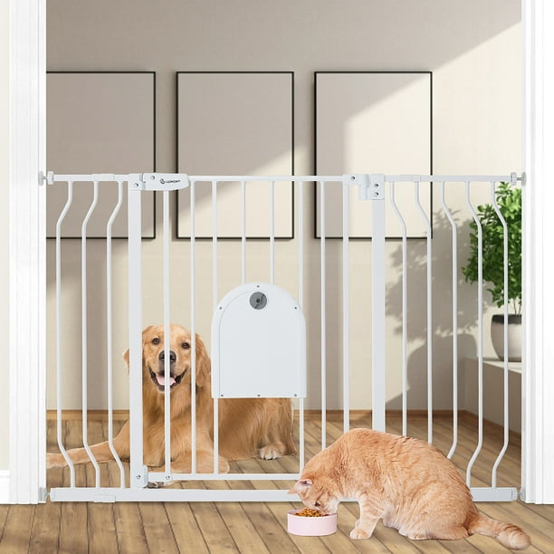 29.548.4'' Baby Gate with Cat Door, Toddler Safety Gate for Doorway