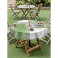 thumbnail image 5 of Sage Green Grey Oil Painting Outdoor Tablecloth with Umbrella Hole, Abstract Modern Geometric Spillproof Waterproof Outdoor Table Cover, Patio Tablecloths for Party/Garden/Picnic, Round 54 inch, 5 of 9