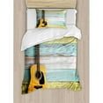 thumbnail image 3 of Ambesonne Music Acoustic Guitar Painted Aged Wooden Planks Rustic Country Decor Duvet Cover Set, 3 of 3