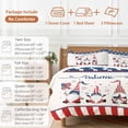 thumbnail image 6 of Queen 4 Piece Bedding Set Happy Independence Day Funny Gnome Soft Breathable Duvet Cover and Pillowcase, Stars and Stripes Duvet Cover Set Bed Sheets for Bedroom Dormitory Guest Room, 6 of 9