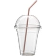 thumbnail image 6 of 100 Pack Striped Flexible Plastic Drinking Straws Disposable Straw 8'', 6 of 9