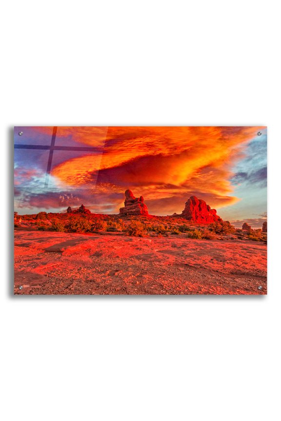 'Arches National Park Sunset' by Mark A Paulda, Acrylic Glass Wall Art, 36"x24"