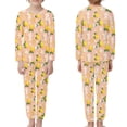 thumbnail image 3 of DISNIMO Lemon Flowers Pajama Set with Pockets Pajamas Set Cute Pjs for Girls 3-4 Years Old Pj Set 2 Pack for Kids Sleepwear Set Girls Long Sleeve Pajamas for Boys Pajamas, 3 of 7