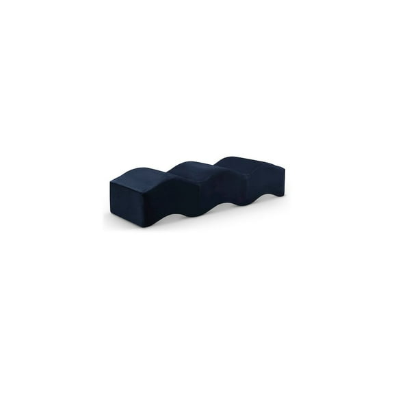 Meridian Furniture Wave Navy Velvet Bench