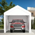 thumbnail image 4 of Segmart 10'x20' Heavy Duty Carport, Portable Garage Tent with Roll-up Doors, Car Canopy with Thickened Based and All-Season Tarp for Car Boat Truck Motorcycle, White, 4 of 8