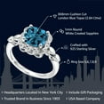thumbnail image 2 of Gem Stone King 925 Sterling Silver London Blue Topaz and White Created Sapphire Engagement Ring for Women | 2.84 Cttw | Cushion 8MM | Gemstone November Birthstone | Size 6, 2 of 6