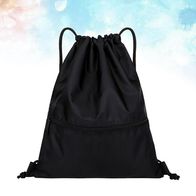 SPRING PARK Nylon Waterproof Zipper Drawstring Backpack Bag Large