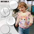 thumbnail image 5 of Yuyamidu Toddler Girl Cat Sweatshirt 1T 2T Cute Graphic Crewneck Sweatshirts Y2K Lightweight Ruffle Long Sleeve Top Casual Fall Clothes Comfy Soft Workout School Outfits, 5 of 8