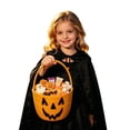 thumbnail image 3 of Halloween Candy Basket Woven Bin with Handles, Cute Candy Bowl for Outdoor Storage Home Organizer, Soft Basket to Fill, Decorative Container for Daily Use and Gift Giving, Fall Decor for Home, 3 of 5