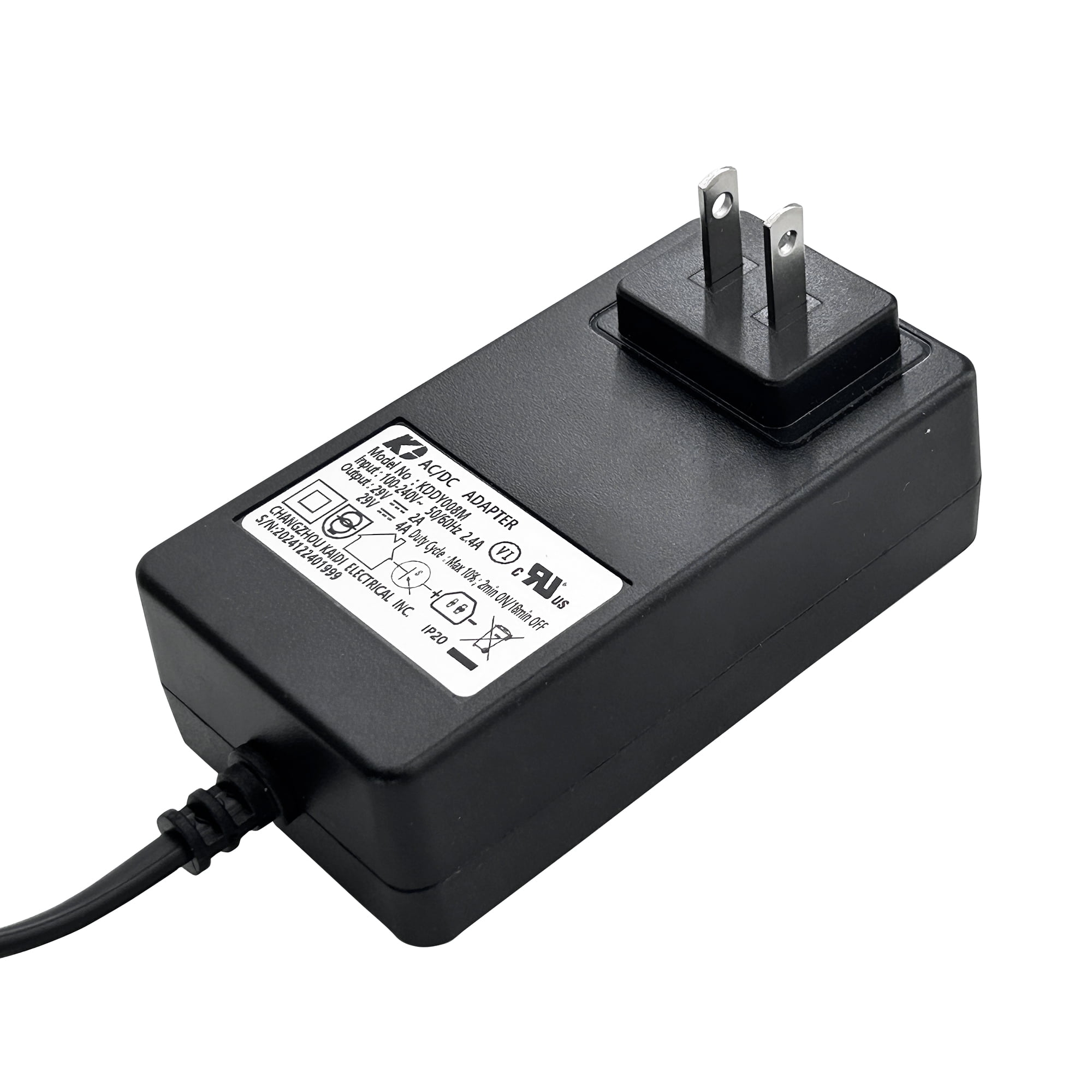 Kaidi Model KDDY008M 29V 2A Wall Power Supply Switching Adapter for Power Recliner
