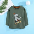 thumbnail image 6 of XEGLSBU Christmas Hoodie for Boys 10-12 Children's Clothing Autumn Children's Long Sleeve T Shirt Big Children Cartoon Color Shirt Boy Undershirt Dark Green-E Size 4-5 Years, 6 of 8