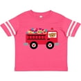 thumbnail image 3 of Inktastic Valentine Fire Truck Heart Bear Boys or Girls Toddler T-Shirt, 3 of 5