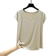 thumbnail image 6 of uublik Pajamas for Women Set Shorts Short Sleeve Top and Loose Shorts Casual Comfy Soft Sleepwear for Nightwear Khaki, 6 of 8