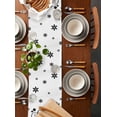 thumbnail image 2 of Pink Black Christmas Tree Table Runner 70 Inches, Xmas Snowflake Bed Runner Dresser Scarves Tabletop for Indoor Outdoor Parties/Ceremony/Banquet, 13" x 70", 2 of 8