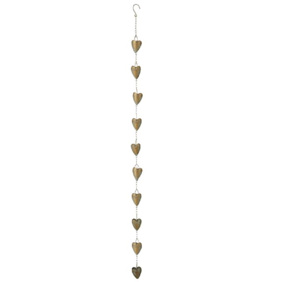 Midwest-CBK Gold Patina Heart Rain Chain
