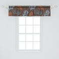 thumbnail image 2 of Ambesonne Autumn Window Valance with Rod Pocket, Sketchy Colorful Leaves Plot, 54" X 18", Burnt Orange and Camel, 2 of 2
