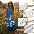 thumbnail image 6 of Xixirimido Cherry Blossom Blue Print Maxi Dress for Women Crewneck Sleeveless Dresses A-line Casual Flowy Summer Beach Long Sundresses with Pockets Vacation Wear, 4X-Large, 6 of 7