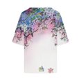 thumbnail image 5 of Njoeus Plus Size Tops for Women Hawaiian Shirts for Women Linen Shirts for Women, Women's Ladies Fashion Casual Cropped 3/4 Sleeve Printing Cotton Loose Shirt Blouse Top Tee Shirts for Women Plus Size, 5 of 5
