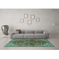 thumbnail image 3 of Ahgly Company Indoor Rectangle Medallion Turquoise Blue Traditional Area Rugs, 2' x 4', 3 of 4