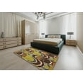thumbnail image 4 of Ahgly Company Indoor Square Abstract Metallic Gold Abstract Area Rugs, 4' Square, 4 of 6