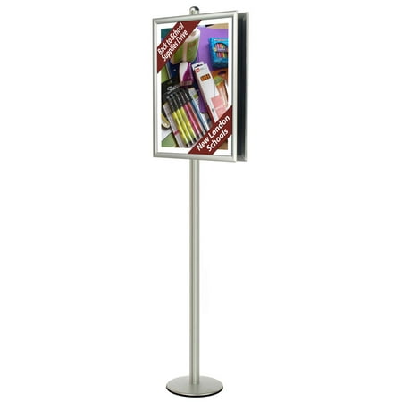 Double Sided Poster Stand For 24x36 Graphics Floor Standing Sign Double Sided Poster Stand For 24x36 Graphics Floor Standing Sign Holder With Height Adjule Front Loading Frames Silver Aluminum Bp8d2436