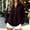 Brown, variant on Women's Waffle Knit Henley Pullover Mock Neck Long Sleeve Button Top Relaxed Fit Casual Sweatshirt with Ribbed Trim