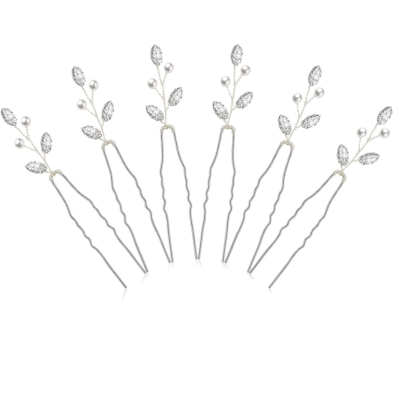 High Quality Elegant Pearl/Crystal Flower Diamante Bridal Hair Pins 'Lot'