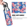 thumbnail image 4 of Yayeee 20oz Double Wall Stainless Steel Water Bottle with Flip Straw, Pink Flowers Pattern, 4 of 7