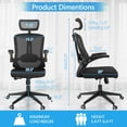 thumbnail image 2 of Ergonomic Office Chair, Home Office Desk Chair with Adjustable Headrest & Lumbar Support, Swivel High Back Computer Chair, Breathable Mesh Chair, PU Silent Wheels, Flip-Up Arms, 2 of 12