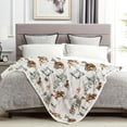 thumbnail image 3 of Western Cowboy Throw Blankets, Wild West Cowboy Ride Horse Cactus Flannel Bed Couch Blanket, Farmhouse Country American West Theme White Throws to Decorate The Room and Bedroom, 3 of 6