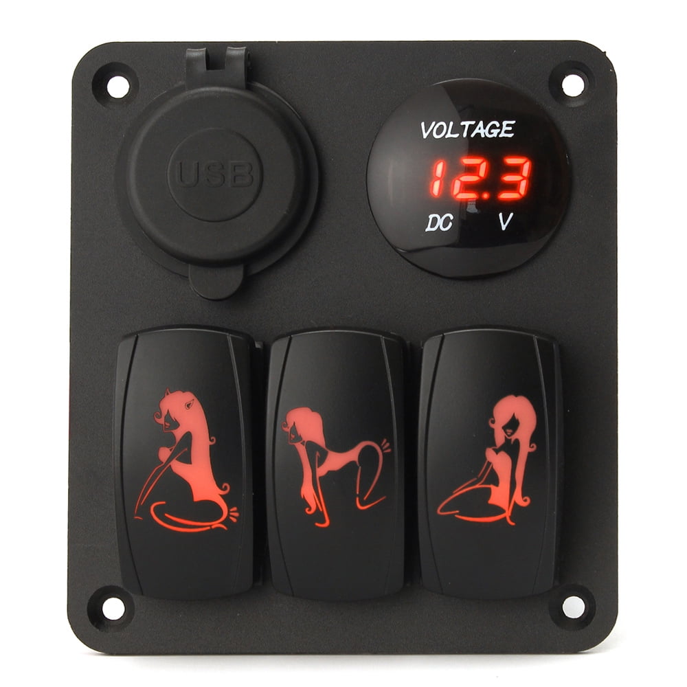 Marine Boat Switch Combination Car Panel 3 Gang LED Rocker Marine Boat Switch Combination Car Panel 3 Gang LED Rocker